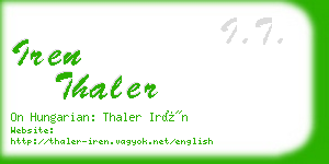 iren thaler business card